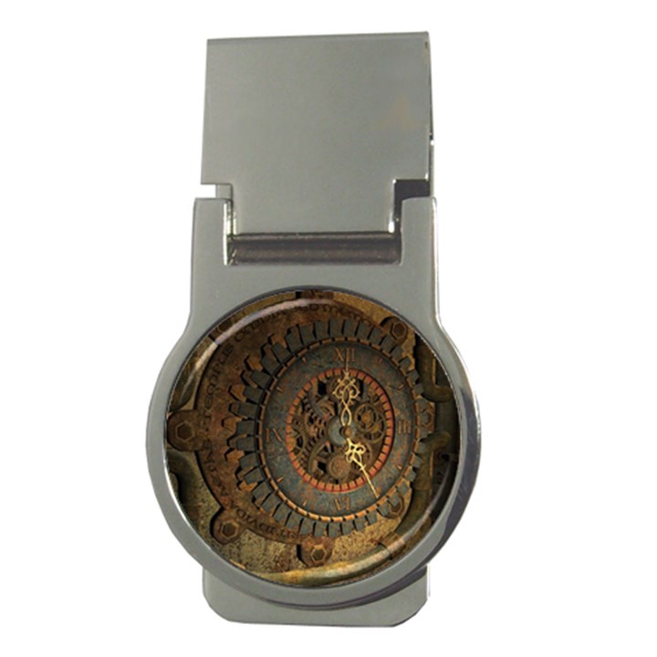 Steampunk, Awesoeme Clock, Rusty Metal Money Clips (Round) 