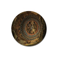 Steampunk, Awesoeme Clock, Rusty Metal Magnet 3  (round) by FantasyWorld7