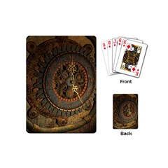 Steampunk, Awesoeme Clock, Rusty Metal Playing Cards (mini)  by FantasyWorld7