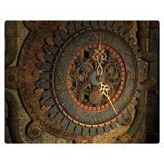 Steampunk, Awesoeme Clock, Rusty Metal Double Sided Flano Blanket (medium)  by FantasyWorld7