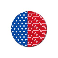 Usa Flag Rubber Round Coaster (4 Pack)  by stockimagefolio1