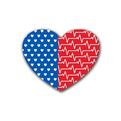 Usa Flag Rubber Coaster (heart)  by stockimagefolio1