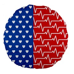 Usa Flag Large 18  Premium Flano Round Cushions by stockimagefolio1