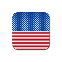 Usa Flag Rubber Coaster (square)  by stockimagefolio1