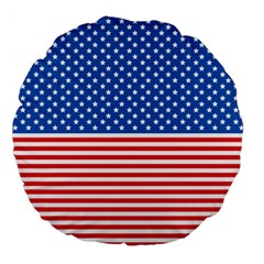 Usa Flag Large 18  Premium Flano Round Cushions by stockimagefolio1