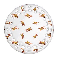 Crabs Photo Collage Pattern Design Ornament (round Filigree)