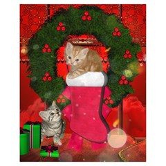 Christmas, Funny Kitten With Gifts Drawstring Bag (small) by FantasyWorld7