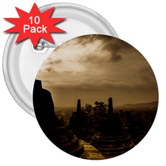 Borobudur Temple Indonesia 3  Buttons (10 Pack)  by Nexatart