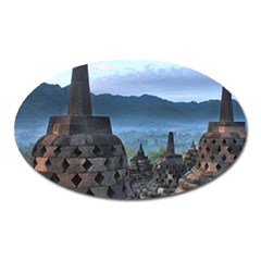 Borobudur Temple  Morning Serenade Oval Magnet by Nexatart