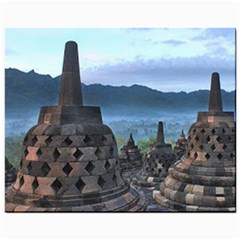 Borobudur Temple  Morning Serenade Mini Button Earrings by Nexatart