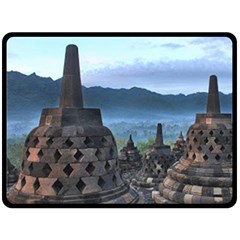 Borobudur Temple  Morning Serenade Double Sided Fleece Blanket (large) 