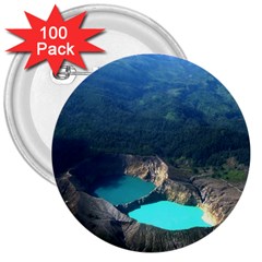 Kelimutu Crater Lakes  Indonesia 3  Buttons (100 Pack)  by Nexatart