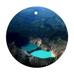 Kelimutu Crater Lakes  Indonesia Round Ornament (two Sides) by Nexatart