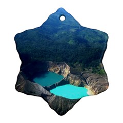 Kelimutu Crater Lakes  Indonesia Snowflake Ornament (two Sides) by Nexatart