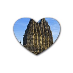 Prambanan Temple Rubber Coaster (heart)  by Nexatart