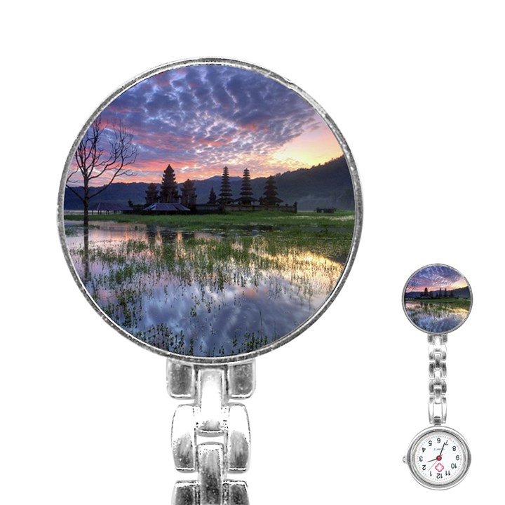 Tamblingan Morning Reflection Tamblingan Lake Bali  Indonesia Stainless Steel Nurses Watch