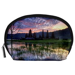 Tamblingan Morning Reflection Tamblingan Lake Bali  Indonesia Accessory Pouches (large)  by Nexatart