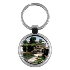 Tanah Lot Bali Indonesia Key Chains (round)  by Nexatart