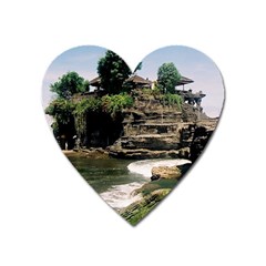 Tanah Lot Bali Indonesia Heart Magnet by Nexatart