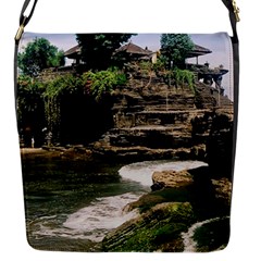 Tanah Lot Bali Indonesia Flap Messenger Bag (s) by Nexatart