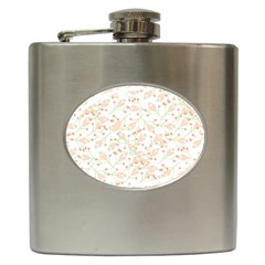 Small Floral Flowers Pattern  Hip Flask (6 Oz) by paulaoliveiradesign