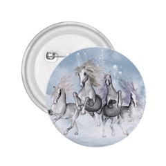 Awesome Running Horses In The Snow 2 25  Buttons by FantasyWorld7