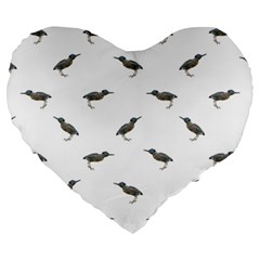 Exotic Birds Motif Pattern Large 19  Premium Heart Shape Cushions by dflcprints