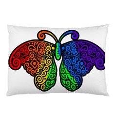 Rainbow Butterfly  Pillow Case by Valentinaart