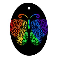 Rainbow Butterfly  Ornament (oval) by Valentinaart