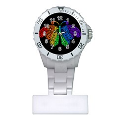 Rainbow butterfly  Plastic Nurses Watch