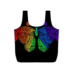 Rainbow Butterfly  Full Print Recycle Bags (s)  by Valentinaart