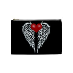 Angel Heart Tattoo Cosmetic Bag (medium)  by Valentinaart