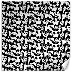 Panda Pattern Canvas 20  X 20   by Valentinaart