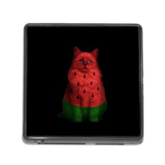 Watermelon Cat Memory Card Reader (square) by Valentinaart