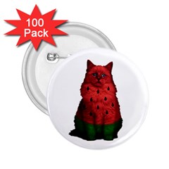 Watermelon Cat 2 25  Buttons (100 Pack)  by Valentinaart