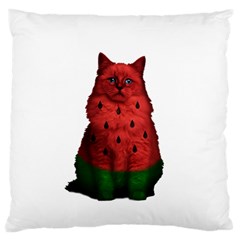 Watermelon Cat Standard Flano Cushion Case (two Sides) by Valentinaart