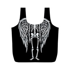 Angel Skeleton Full Print Recycle Bags (m)  by Valentinaart