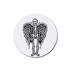 Angel Skeleton Rubber Coaster (round)  by Valentinaart