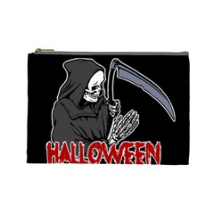 Death - Halloween Cosmetic Bag (large)  by Valentinaart