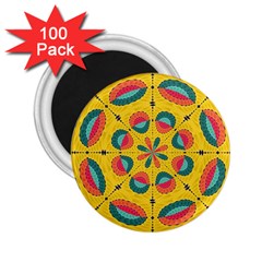 Textured Tropical Mandala 2 25  Magnets (100 Pack)  by linceazul