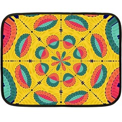 Textured Tropical Mandala Fleece Blanket (mini) by linceazul