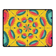 Textured Tropical Mandala Double Sided Fleece Blanket (small)  by linceazul