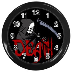 Death - Halloween Wall Clocks (black) by Valentinaart