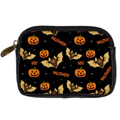 Bat, Pumpkin And Spider Pattern Digital Camera Cases by Valentinaart