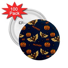 Bat, Pumpkin And Spider Pattern 2 25  Buttons (100 Pack)  by Valentinaart