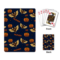 Bat, Pumpkin And Spider Pattern Playing Card by Valentinaart