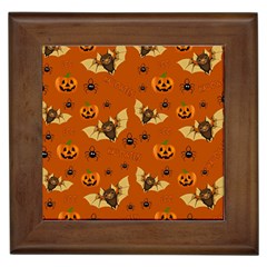 Bat, pumpkin and spider pattern Framed Tiles