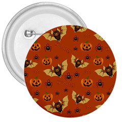 Bat, Pumpkin And Spider Pattern 3  Buttons by Valentinaart