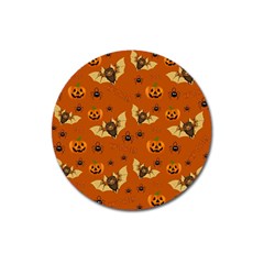 Bat, pumpkin and spider pattern Magnet 3  (Round)