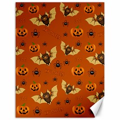 Bat, Pumpkin And Spider Pattern Canvas 12  X 16   by Valentinaart